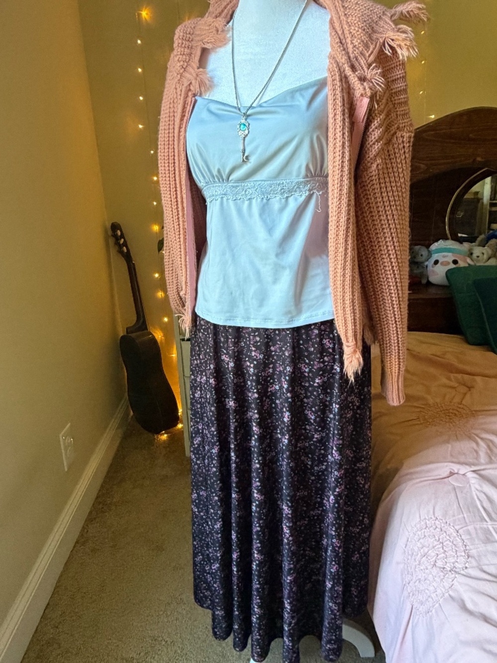 vintage-style ditsy floral skirt